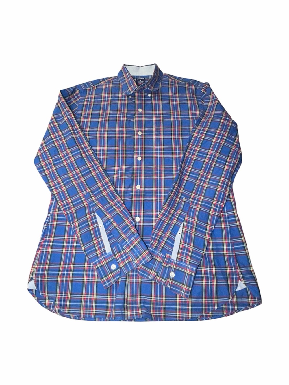 Bonobos Size Medium Blue Red Men’s Slim Fit Plaid  Shirt 100% Cotton
